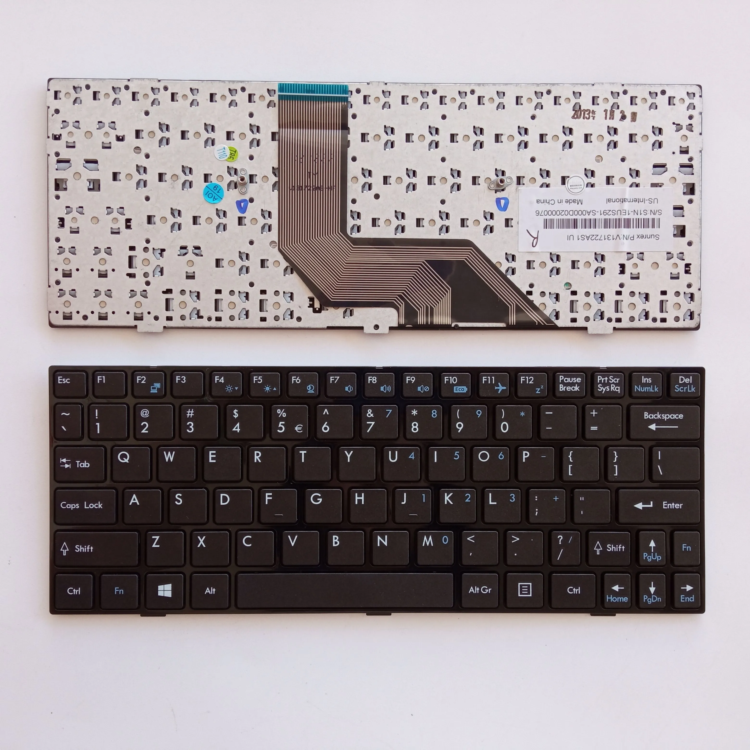 Picture of Laptop US keyboard forNew Replacement Keyboard Laptop For MSI S20 BLACK FRAME BLACK US US Layout